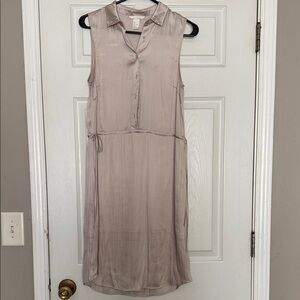 Casual Sleeveless Beige Dress